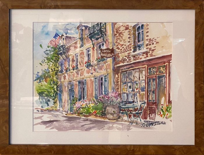L’anien Hotel Baudy, Giverney (Watercolor, 17 x 13)